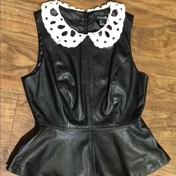 Forever 21 Sleeveless Leather Faux Top - Picture 1 of 4